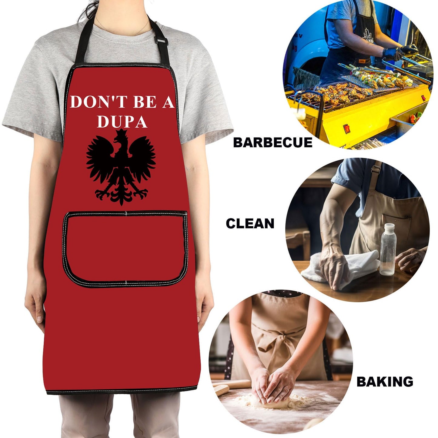 G2TUP Polish Apron Polish Gifts Don't Be A Dupa Polska Aprons Pierogi Lover Apron Dyngus Day Gifts Poland Kitchen Gift