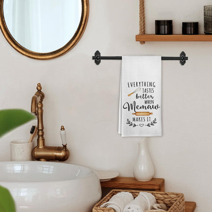 Memaw Mothers Day Birthday Gifts Kitchen Towels for Grandma from Grandkids, Everything Tastes Better When Memaw Makes It Grandma Dish Hand Tea Towels for Bathroom Kitchen Decor, 16x24 Inch