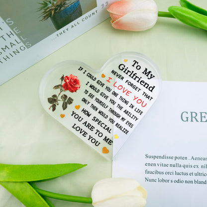 Gf Gifts I Love You Gifts for Girlfriend Romantic Gift for Her Gf Valentines Christmas Birthday Gift for Her Desk Decor Acrylic Plaque