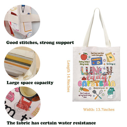 KUIYAI Lunch Lady Cafeteria Tote Bag - Appreciation Gift for Cafeteria Worker & Team