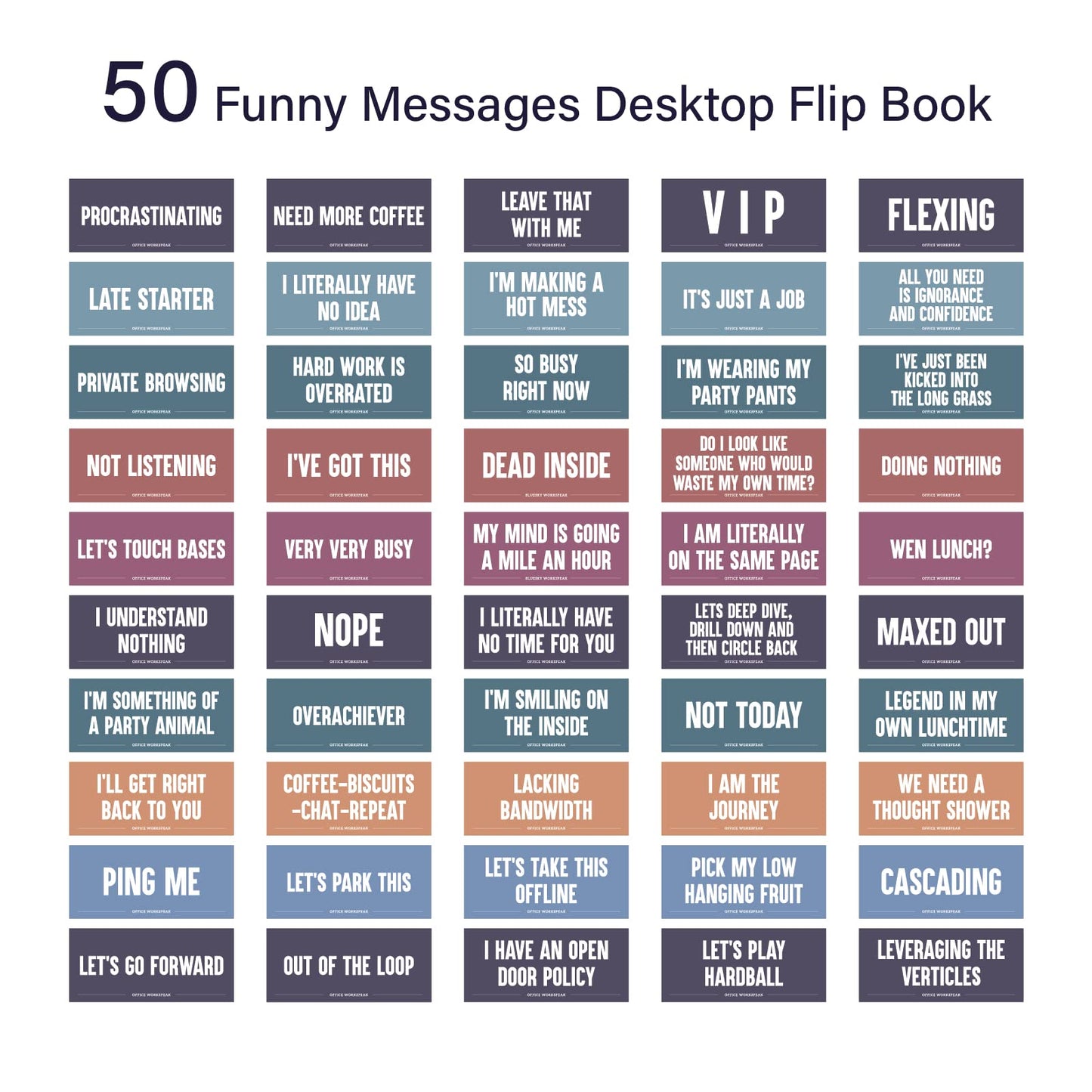 YOBRO Office Gifts for Coworkers, Funny Desk Signs - 50 Funny Messages Desktop Flip Book, Daily Mood Flip Sign & Funny Desk Decor, Work Desktop Accessories