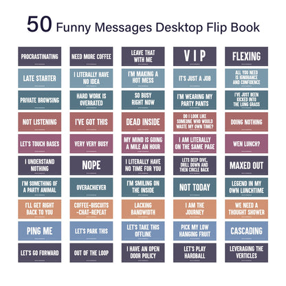 YOBRO Office Gifts for Coworkers, Funny Desk Signs - 50 Funny Messages Desktop Flip Book, Daily Mood Flip Sign & Funny Desk Decor, Work Desktop Accessories