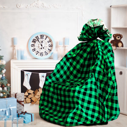Teling 2 Pcs 80 x 60 in Jumbo Bike Gift Bags Christmas Extra Large Bicycle Plastic Gift Bags for Heavy Large Xmas Present(Green Black)