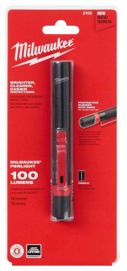 Milwaukee 2105 Aluminum 100-Lumen Pen Light with Clip