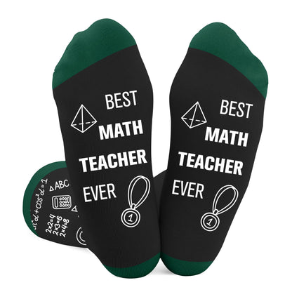 Math Teacher Gifts for Women Men, Math Teacher Appreciation Gifts Socks, Best Retirement Graduation End of Year Birthday Gift for Mathematics Teachers Christmas Valentines Stocking Stuffers