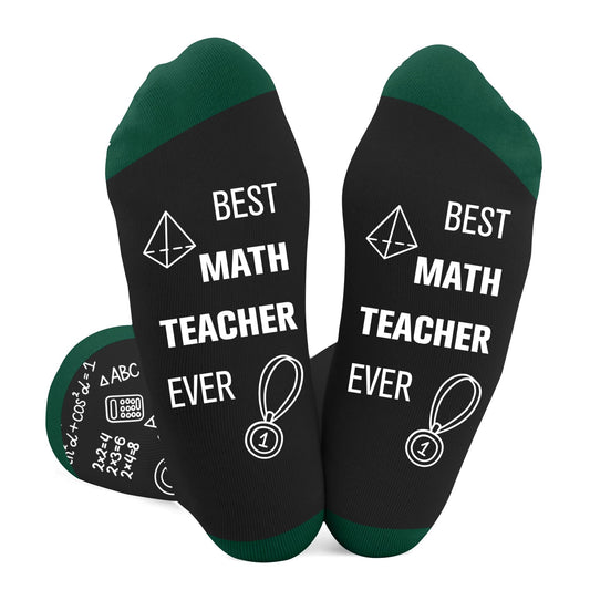 Math Teacher Gifts for Women Men, Math Teacher Appreciation Gifts Socks, Best Retirement Graduation End of Year Birthday Gift for Mathematics Teachers Christmas Valentines Stocking Stuffers