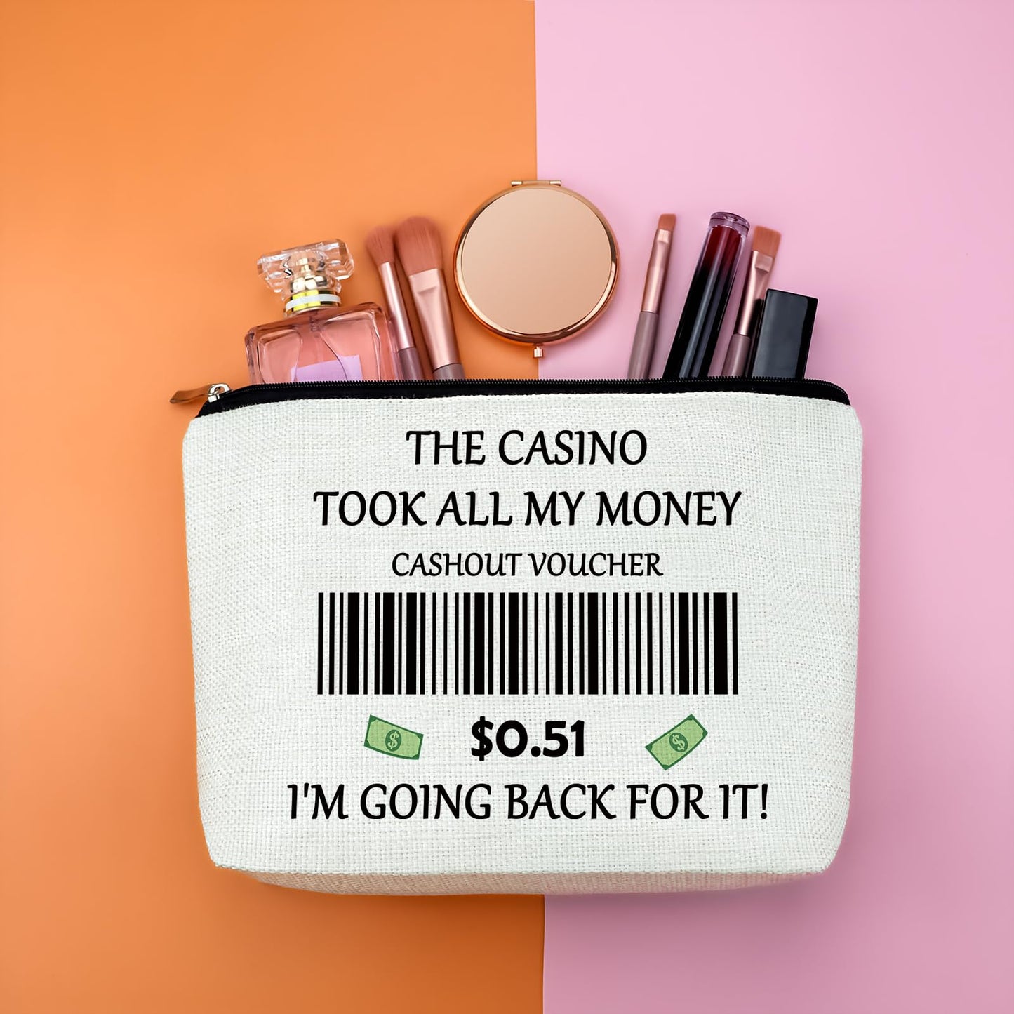 Gambler Gift Casino Lover Gift for Women Makeup Bag Gambling Lovers Gift Slot Machine Themed Gift for Gambler Friend Birthday Retirement Gift for Grandma Christmas Gifts Cosmetic Bag Travel Pouch