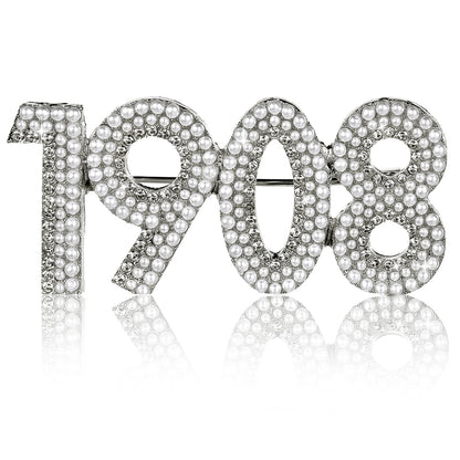 AKA White Pearl Brooch, AKA Sorority Gifts for Women, Alpha Kappa Alpha Paraphernalia Brooch, AKA Pins for Clothing