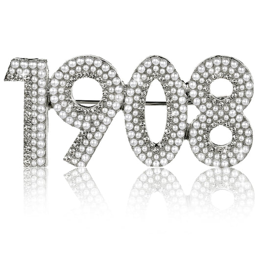 AKA White Pearl Brooch, AKA Sorority Gifts for Women, Alpha Kappa Alpha Paraphernalia Brooch, AKA Pins for Clothing