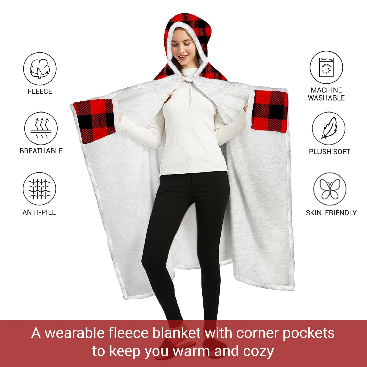 Vprintes Mama Bear Wearable Blanket Hoodie - Gifts for Mom - Mothers Day Gifts for Wife from Husband - Mom Birthday Gift Ideas