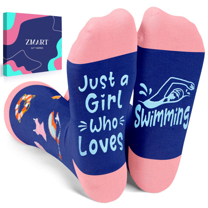 Zmart Funny Socks - Cheerleader Tennis Swimming Hiking Running Gifts for Girls