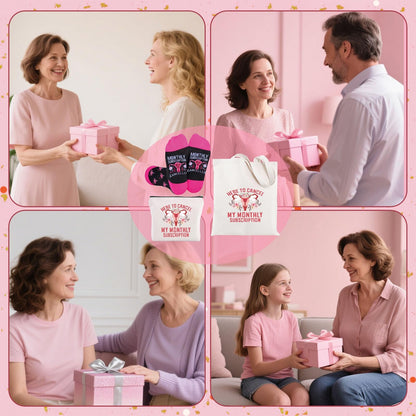 Hysterectomy Gifts for Women,Hysterectomy Recovery Gift with Novelty Socks, 3pcs Uterus Gift For Her, Monthly Subscription Cancelled Present