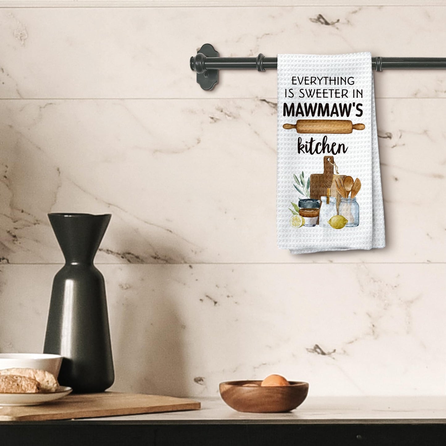 Mawmaw's Kitchen Towels, Mawmaw Gifts Grandma Gifts Hand Towels, MawmawGrandma Christmas Dish Towels Tea Towels for Kitchen, MawmawGrandma Gifts from Grandkids, 16x24inch