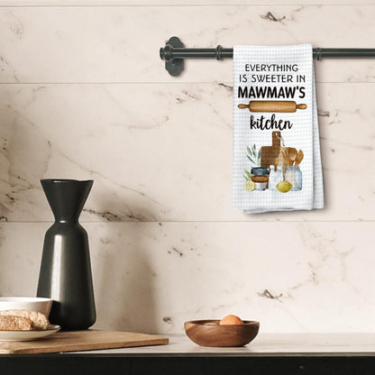 Mawmaw's Kitchen Towels, Mawmaw Gifts Grandma Gifts Hand Towels, MawmawGrandma Christmas Dish Towels Tea Towels for Kitchen, MawmawGrandma Gifts from Grandkids, 16x24inch
