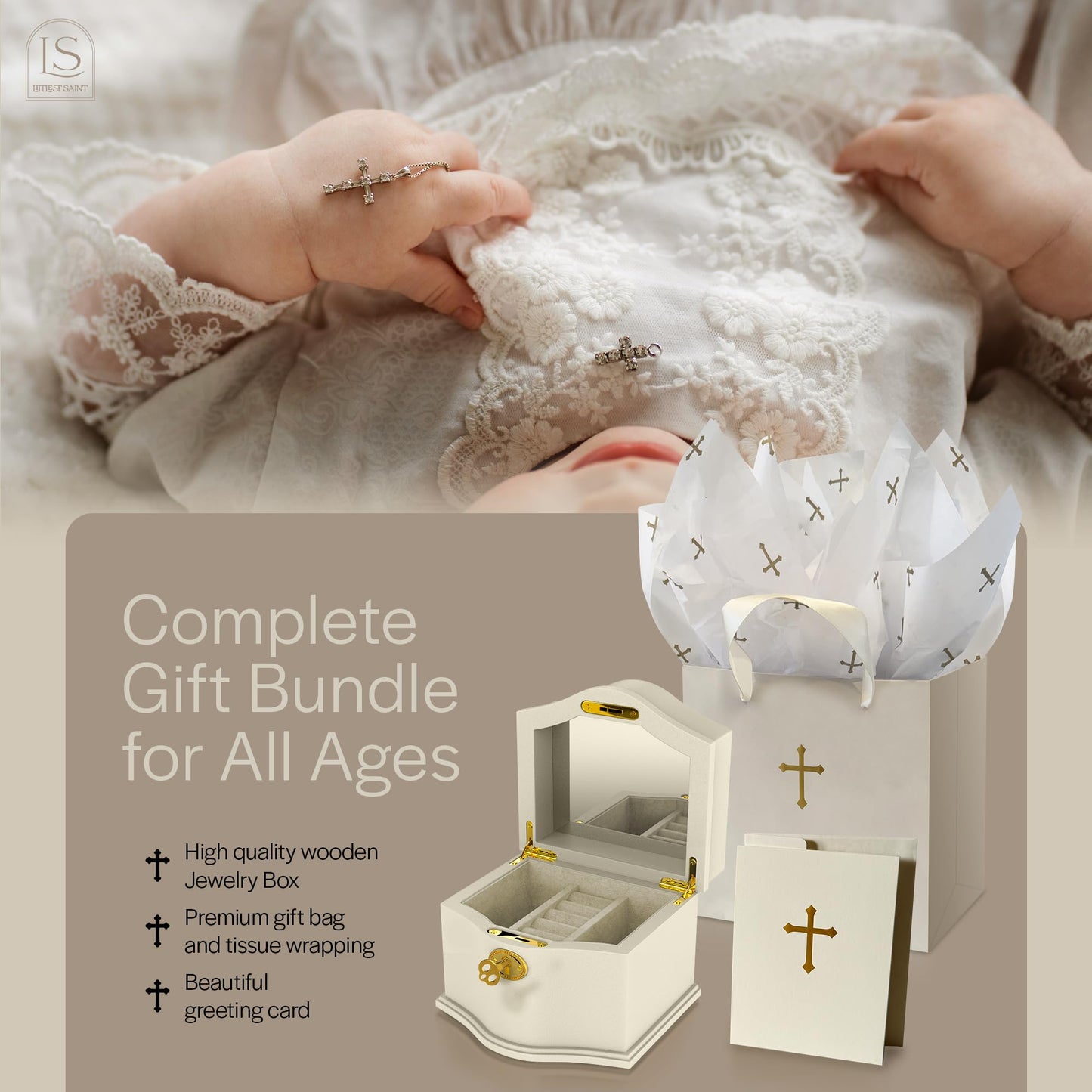 Sophia Box by The, Luxury Baptism Gifts for Girl, Christian Jewelry Box for Christening or Dedication, First Communion Gifts for Girl, Sentimental Keepsake Box