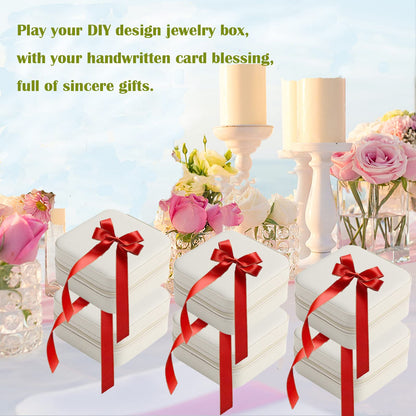 Travel Jewelry Case Bridesmaid Gifts Box,6 Pack Small Jewelry Box Mini Jewelry Organizer,PU Leather Portable Earring Storage Box for Women Girls Bridesmaid Proposal Gifts