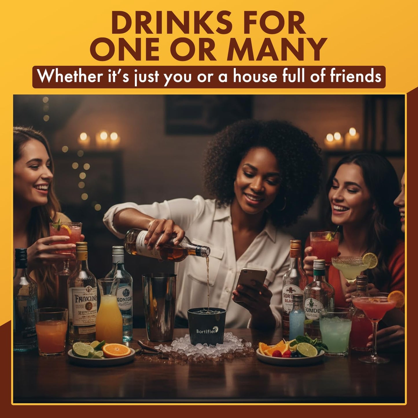 Cocktail Maker – Make 3000+ Cocktails with The App-Guided Drink Mixer – Easy Cocktail Measuring System – Unique Bartender Gift