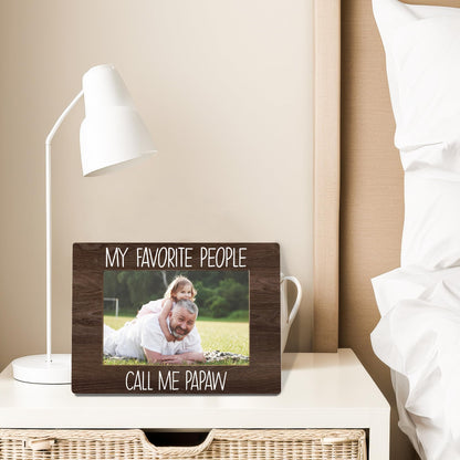 My Favorite People Call Me Papaw Picture Frame, Papaw Grandpa Gifts for Father's Day, Best Grandpa Gifts Photo Frame 4x6, Grandfather Wooden Photo Picture Frames for Desk Tabletop Decor