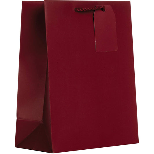 Jillson Roberts Medium Gift Bags, Matte Burgundy (12 Pcs)