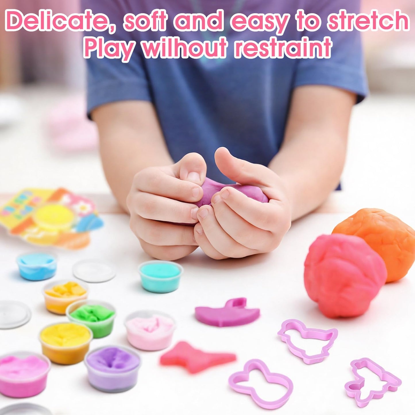 Tioncy 24 Pack Easter Classroom Gifts Bulk for Kids with Clay Molds Easter Basket Stuffers Air Dry Clay set with Mold Holiday Gifts for Classroom Party Favors