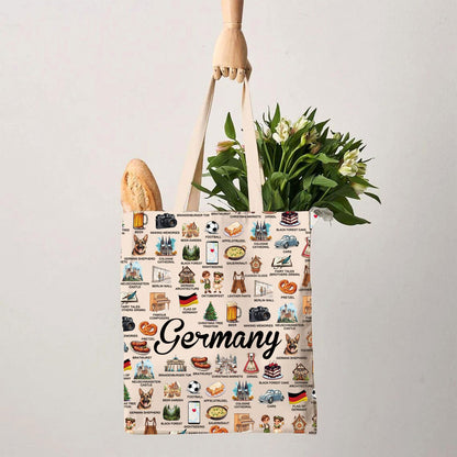G2TUP Germany Lover Gift Germany Travel Tote Bag German Culture Handbag Germany Tourism Gift German Lover Gift