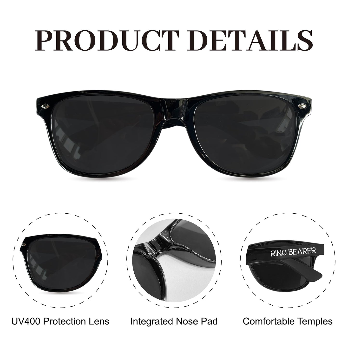 LADY&HOME Ring Security & Ring Bearer Sunglasses,Ring Bearer/Ring Security Proposal,Wedding Favors Gift for Little Boys