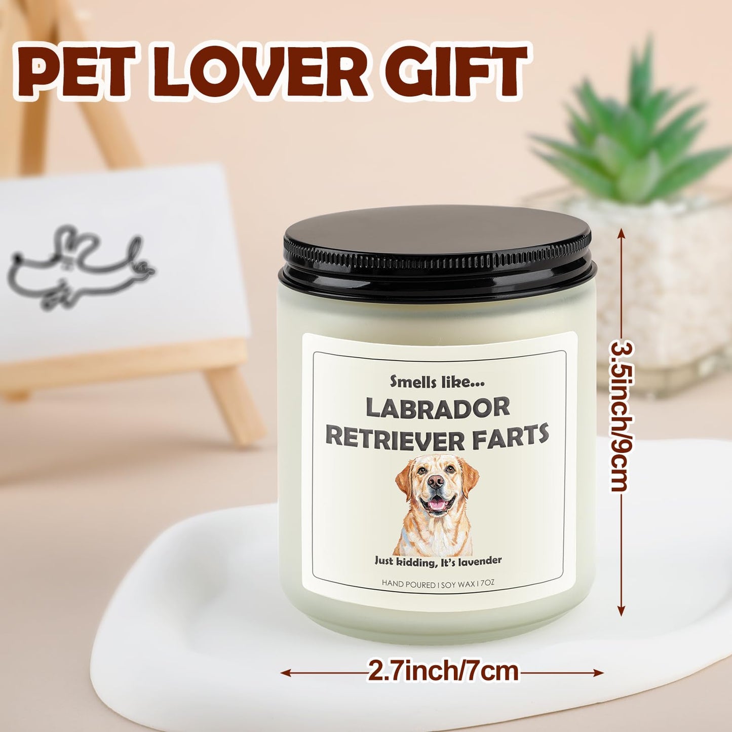 Labrador Retriever Decor, Labrador Retriever Gifts, Dog Fart Candle | Lavender Scent, Handcrafted with Natural Soy Wax