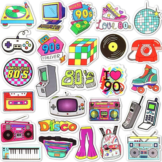 80s 90s Stickers for Kindle Adults Vintage 80s 90s Stickers for Water Bottles Scrapbook Book Waterproof Party Favors & Gifts (70 Pcs)