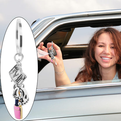 10Pcs Manicure Keychain Alloy Nail Polish Manicure Tool Hands and Feet Charm Keyrings for Manicurist Nail Stylist Nail Technician Gifts or Beauty Lovers