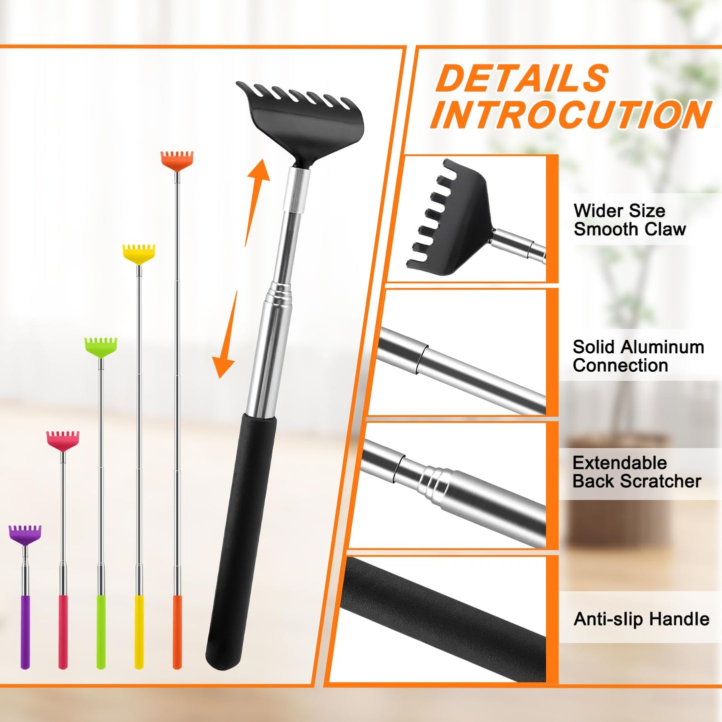NICEMOVIC 6 Pack Back Scratcher, Mothers Fathers Day Dad Gifts, Stocking Stuffers for Women Men Teens, Easter Basket Stuffers for Teens, Prizes for Adults, Birthday Gag Bulk Gift for Mom Dad Adults
