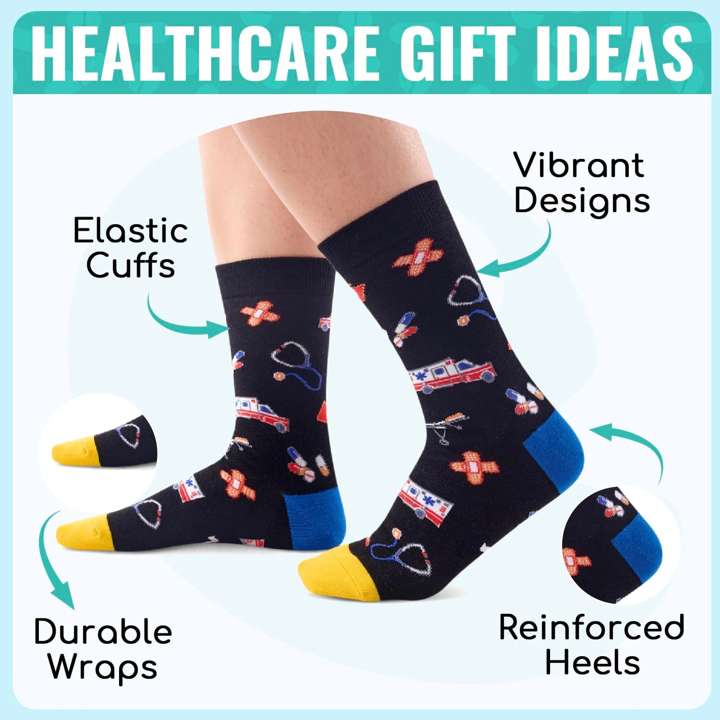 Zmart EMT Doctor Gifts for Men - EMS Week Gifts, Paramedic Gift for Women, EMT Doctor Socks