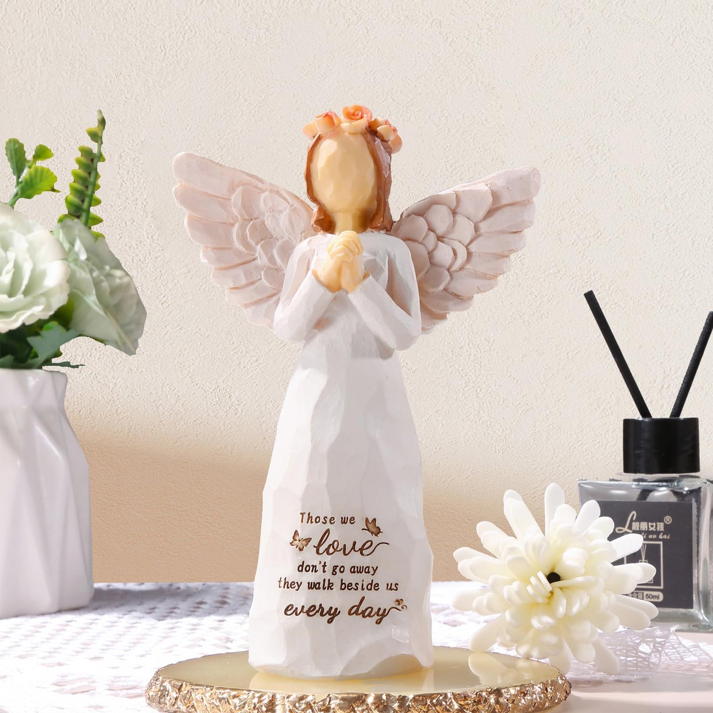 Kohehe Sympathy Gifts for Loss of Loved One, 5.12" Angel Sympathy Gift,Memorial Gift for Loss of Dad Mom Grandmother, Angel Figurine for Bereavement Remembrance Gifts (Sympathy-Figurine)