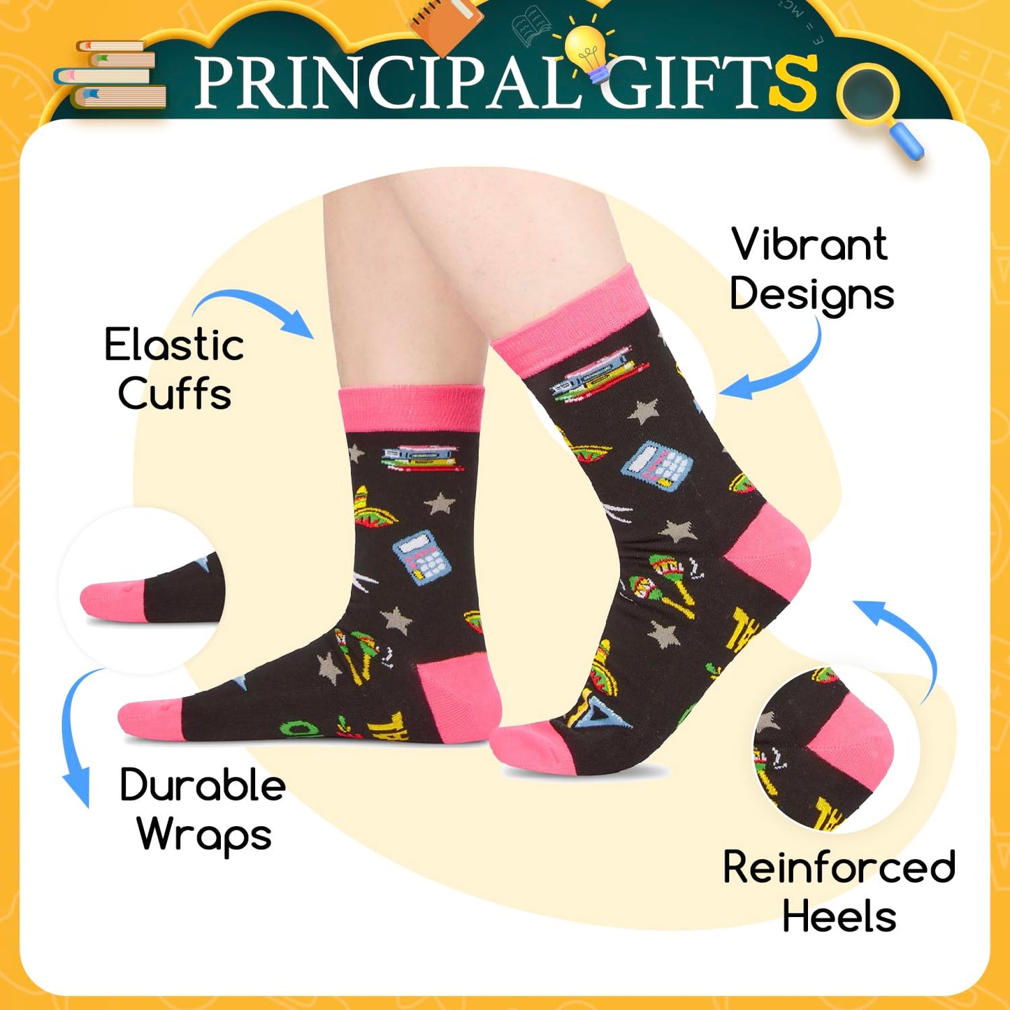 HAPPYPOP Appreciation Gifts for Women Men - Principal Boss Teacher Coach Coworker Socks