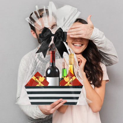Basket For Gifts Empty, 5 PCS Sturdy Diy Bulk Gift Basket Kraft Market Tray Cardboard Basket With Handles, Gift Baskets Kit Supplies Wrap To Fill For Birthdays Easter Christmas Weddings Anniversaries