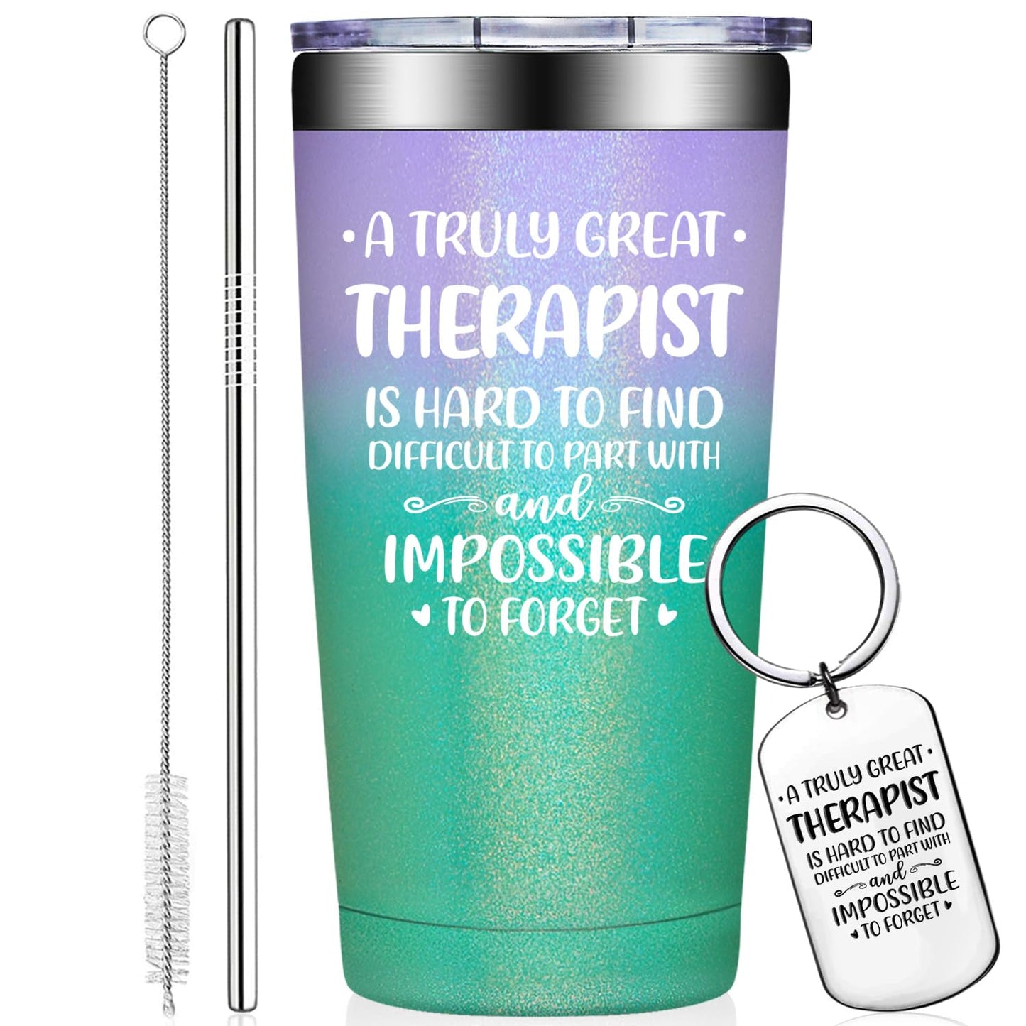 Grifarny Therapist Gifts Mental Health - Physical Therapists Gifts for Women - Christmas, Therapy Gift for Therapists - A Great Therapist is Hard to Find Tumbler Cup 20oz