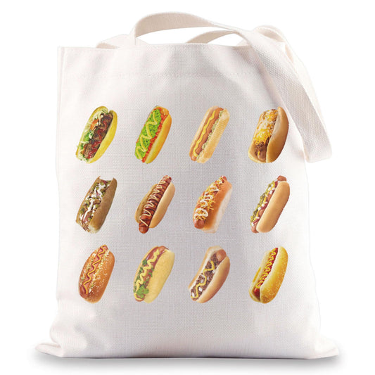 JNIAP Hot Dog Tote Bag Hot Dog Lover Gifts Hot Dog Shoulder Bag Hot Dog BunLover Hot Dog Squad Gifts