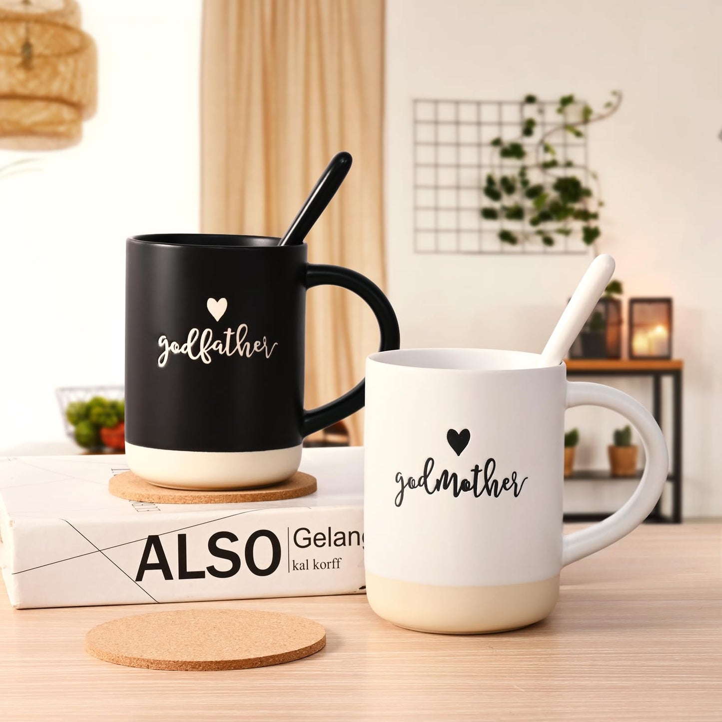 YHRJWN Godparents Proposal Gift, Godparents Gifts from Godchild, Godmother Godfather Mugs, Will You Be My Godparents, Godmother Godfather Gifts, Christmas Birthday Gifts for Godparents, 16 Oz