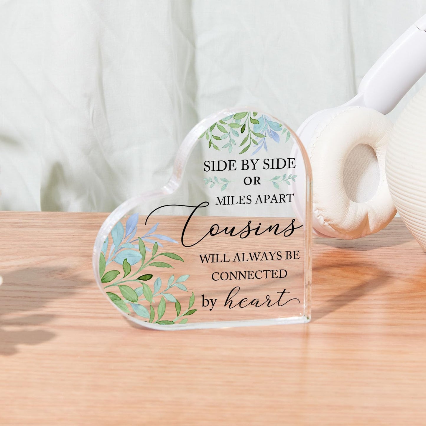 Gifts for Cousins Side by Side or Miles Apart Cousins Are Always Connected by Heart Acrylic Keepsake Birthday Gift for Cousins Best Cousin Gifts for Women Gifts
