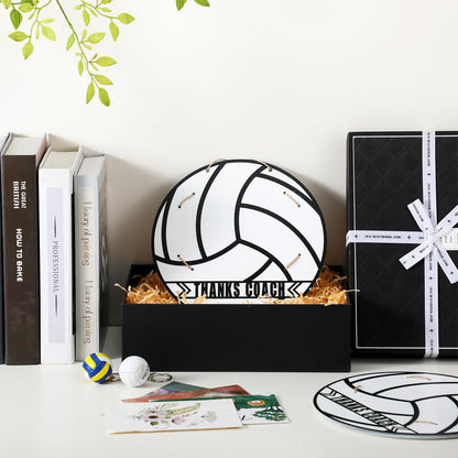 Cinnvoice 4 Set Volleyball Thanks Coach Picture Frames with Signature Pens Fits 4 x 6 Inches Photos Wooden Picture Frame Thanks Volleyball Coach Gift from Team Coaches Appreciation Home Plate Plaque