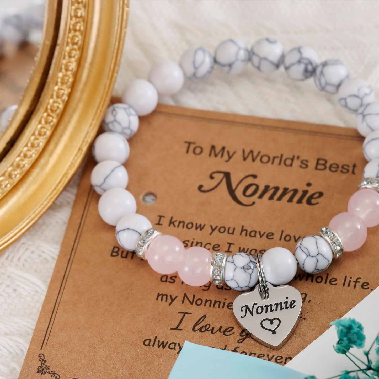 HUTIMY Nonnie Gift for Women from Grandkids Grandma Birthday Mothers Day Best Nonnie Bracelet