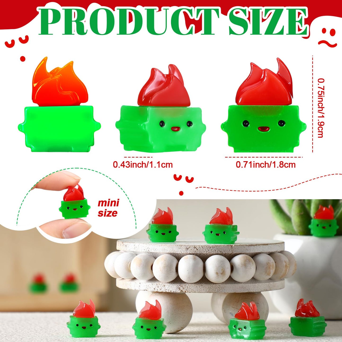 Simgoing 50 Pcs Mini Resin Dumpster Figurines Luminous Mini Dumpster Trash Shape Funny Employee Appreciation Gift Bulk Valentines Emotional Desk Accessories for Staff Teacher Coworker (Green)