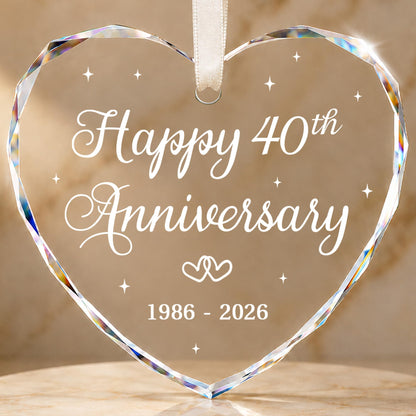 BSQUIELE 40th Anniversary Ornament - Gift for 40th Anniversary - Ruby Anniversary - 40th Wedding Ornament - 40 Year of Marriage Gifts for Couple 2026 - Valentine, Birthday Gift for Husband Wife