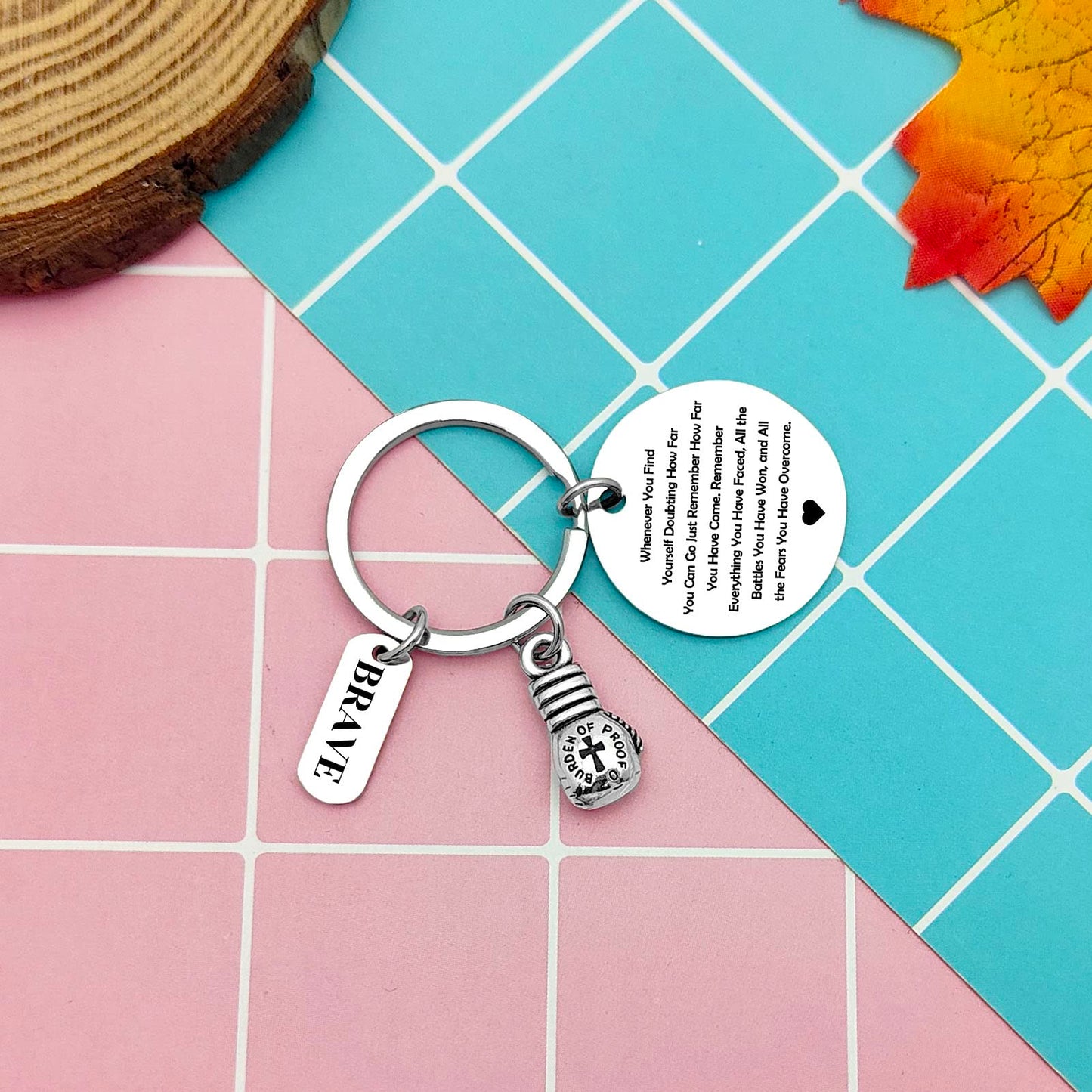 Heigebi Boxing Gift Boxing Gloves Keychain Inspirational Gift for Boxers Coach Gifts Box Lovers Gifts for Women Men Box Charm Keyring Fitness Jewelry