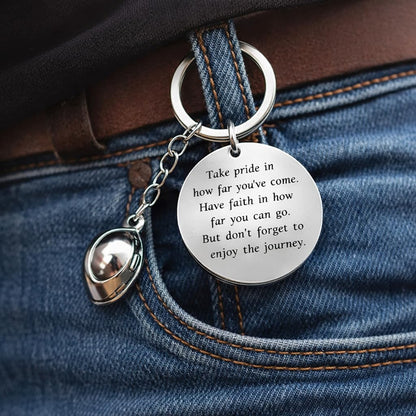 2PC Safety Helmet Keychain Metal Keyring Appreciation Gift for Construction Engineers and Workers