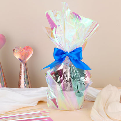 woric 82 Ft X 17 In Cellophane Wrap for Gift Baskets Iridescent Cellophane Wrap Roll Gift Basket Wrapping Plastic for Graduation Gifts Stuffers Treats Party Favor Birthday Wedding Crafts