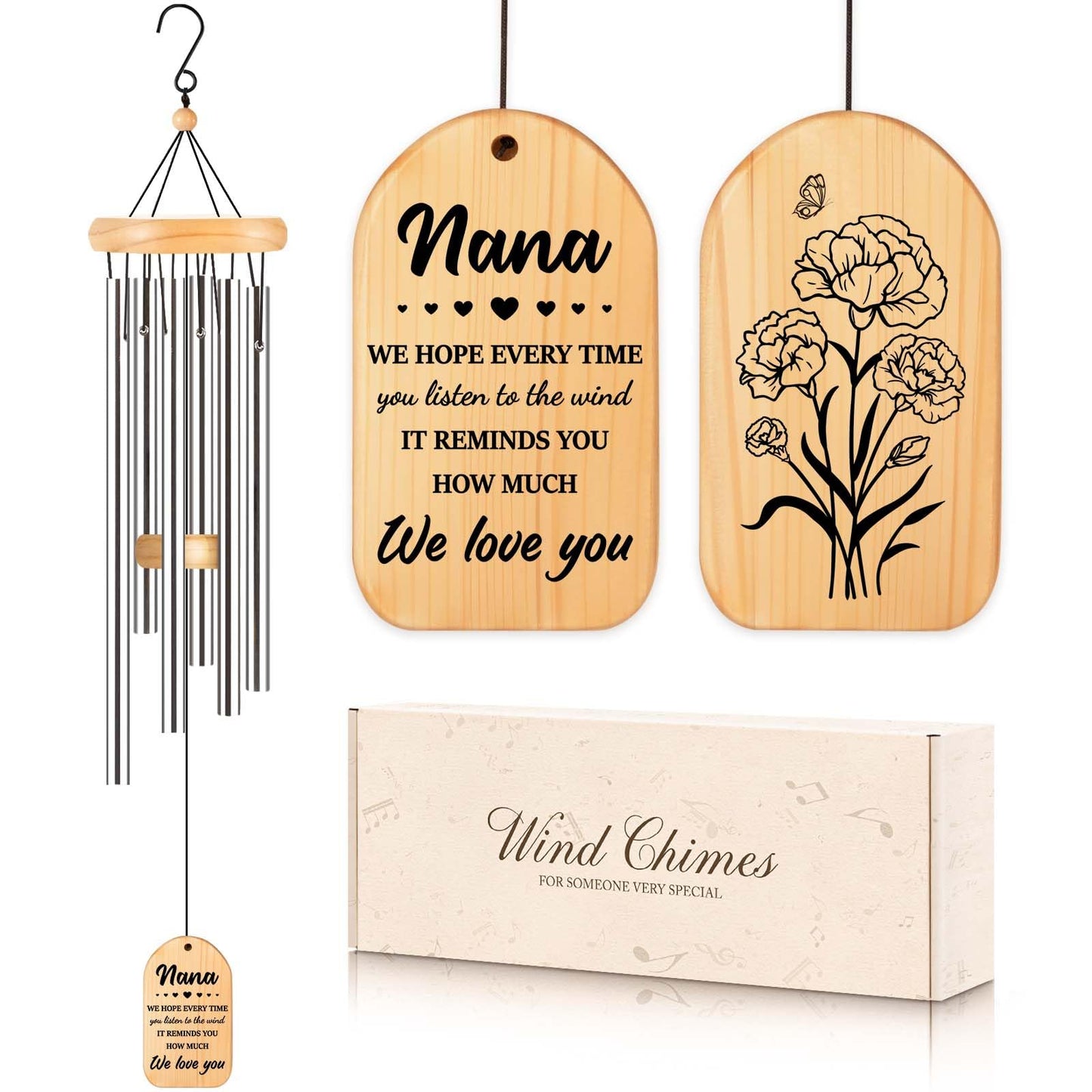 Nana Gifts, Nana Birthday Gifts, Nana Wind Chimes, Best Gift Ideas for Nana's Birthday, Christmas, Mothers Day, Grandmother Gifts from Grandkids