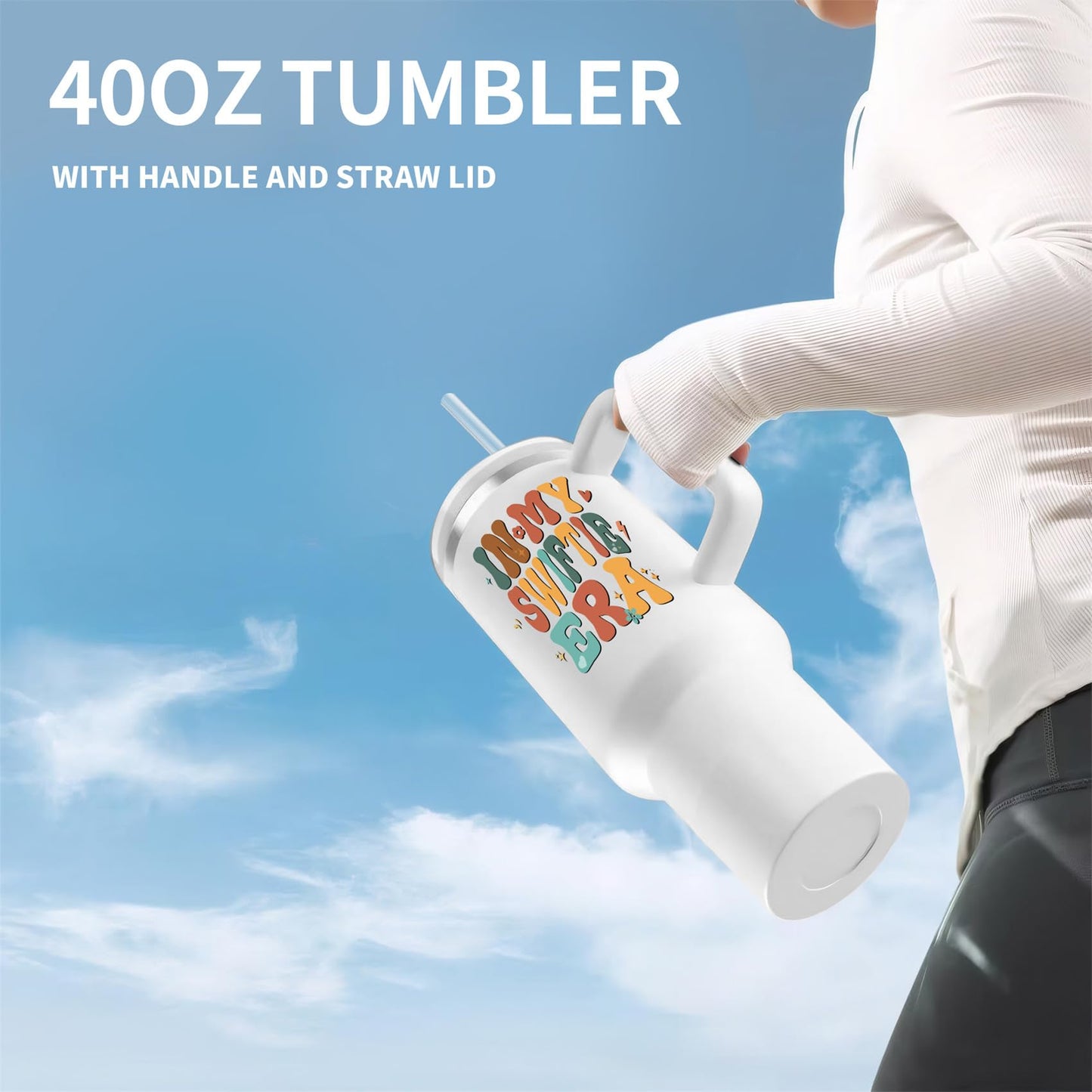 40Oz Tumbler for Singer Fans Perfect Swi- ftie Gifts for Women In My Swi- ftie Era Tumbler with Handle for Girls Music Fans Friends Besties Sisters
