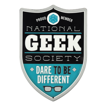 National Geek Society Embossed Metal Sign - Funny Geek Wall Decor - Great Gift Idea