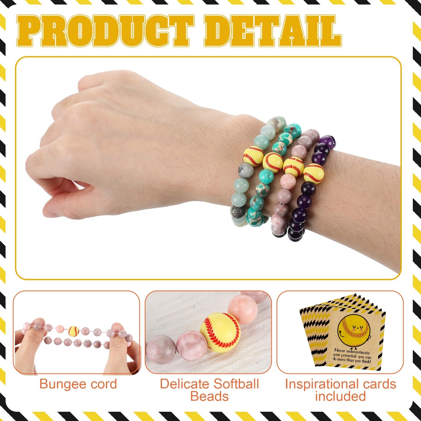 Tondiamo Basketball Softball Positive Team Gifts Bulk Lava Stone Bracelet Inspirational Card Senior Night Sport Graduation Party Favors End of Season Gifts for Player Sport Lover