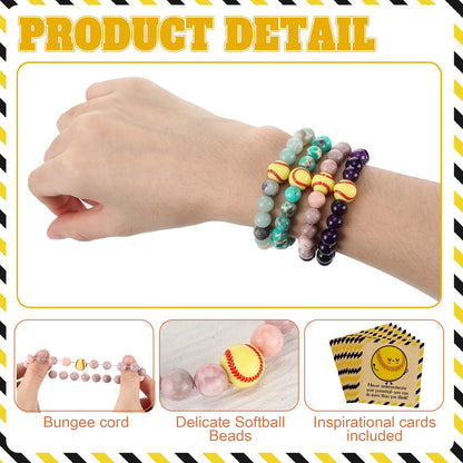 Tondiamo Basketball Softball Positive Team Gifts Bulk Lava Stone Bracelet Inspirational Card Senior Night Sport Graduation Party Favors End of Season Gifts for Player Sport Lover